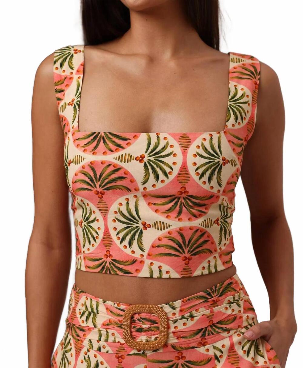 NEW SHORE lacey lace up top in palm beach palms